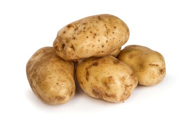 Group of potatoes isolated on white clipart