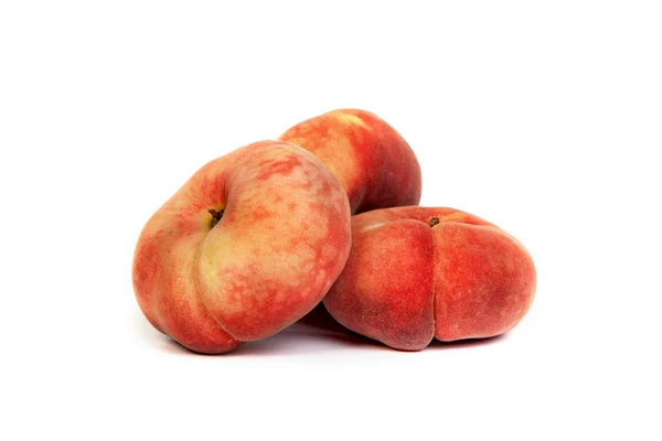 Three ripe fig peach on white — Stock Photo, Image