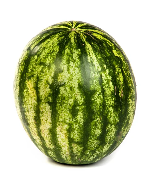 Färska, mogen, saftiga vattenmelon. skott på vit — Stockfoto