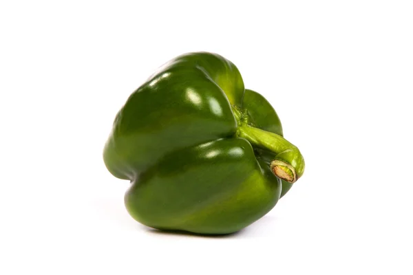 A green sweet bell pepper isolated on white — Stock Photo, Image