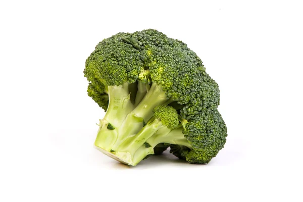 Single broccoli floret isolated on white — Stock Photo, Image