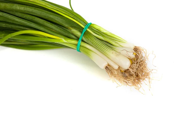 Cebolletas frescas aisladas en blanco — Foto de Stock