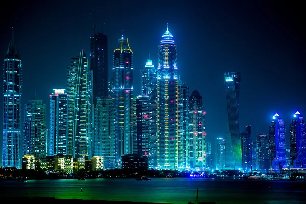 Dubai Marina cityscape, De Forenede Arabiske Emirater - Stock-foto