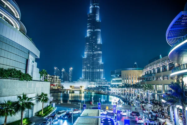 View on Burj Khalifa, Dubai, UAE, at night — Stock Photo, Image