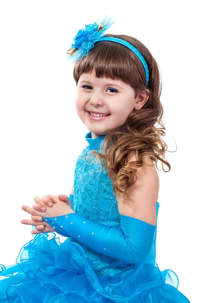 Retrato de menina sorridente bonito em vestido de princesa — Fotografia de Stock