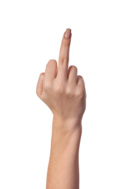 El beyaz izole bir incir işaret gösteren