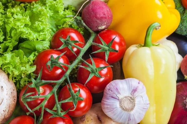 Grupo de verduras frescas aisladas en blanco — Foto de Stock