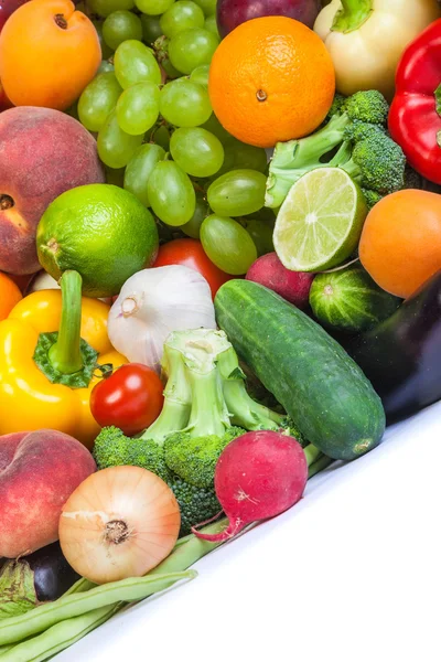 Grand groupe de légumes et fruits frais — Photo