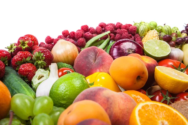 Huge group of fresh vegetables and fruits — Stock Photo, Image