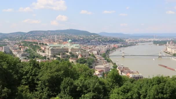 Budapest panorama Panorama, Maďarsko — Stock video