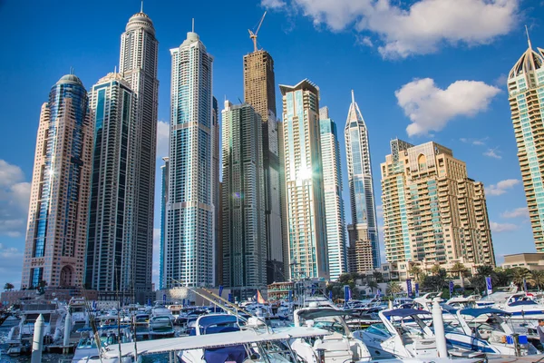 Dubai Marina paesaggio urbano, Emirati Arabi Uniti — Foto Stock