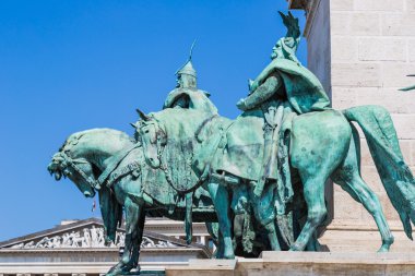 Macaristan, budapest heroes square güneşli bir yaz
