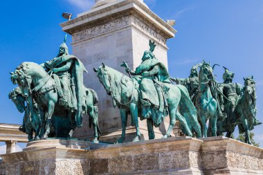 Macaristan, budapest heroes square güneşli bir yaz