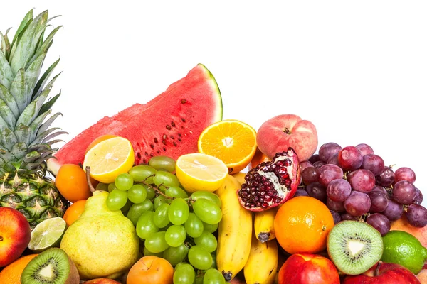 Stor grupp av färska frukter — Stockfoto