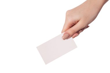 Boş kartvizit tutan işkadını'nın el