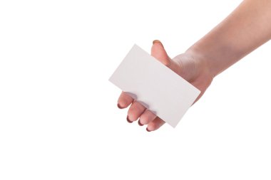 Boş kartvizit tutan işkadını'nın el