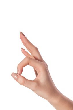 el ok işareti üzerine beyaz izole gösterilen