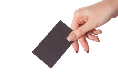Boş kartvizit tutan işkadını'nın el