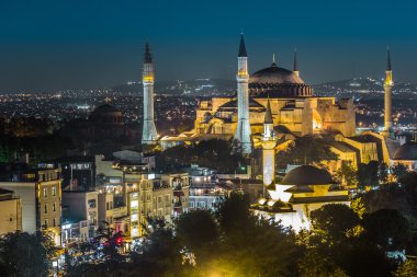 Ayasofya manzarasına akşam sophia İstanbul, Türkiye
