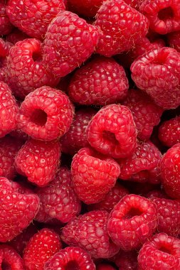 Olgun rasberry meyve yatay arka kapatmak.