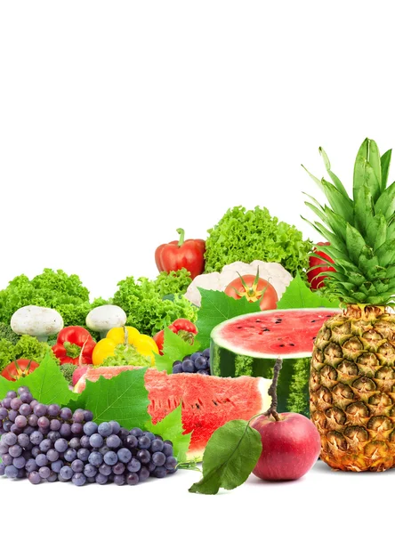 Farbenfrohes, gesundes frisches Obst und Gemüse — Stockfoto