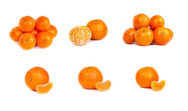 Olgun mandalina veya beyaz dilim mandalina