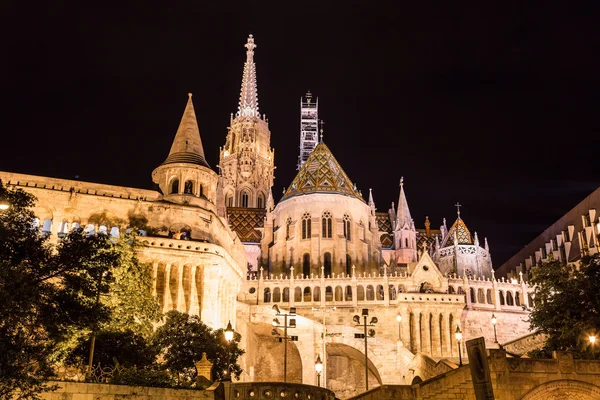 Fisherman's bastion night view — Stock Photo, Image