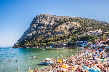 Sudak plaj. Karadeniz, Ukrayna