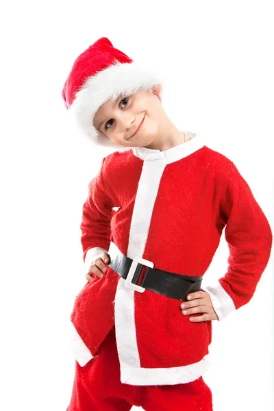 Noel Baba gibi giyinmiş çocuk — Stok fotoğraf