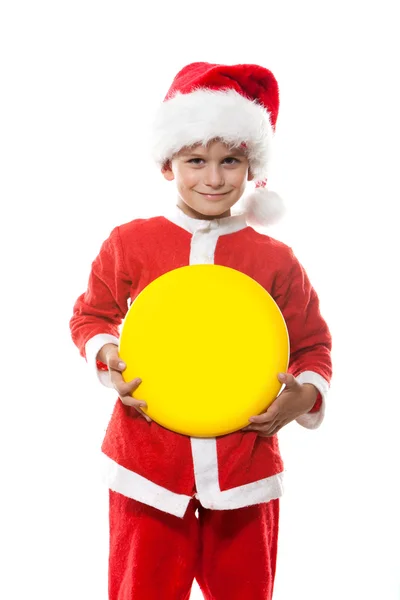 Babbo Natale con un poster di Natale — Foto Stock