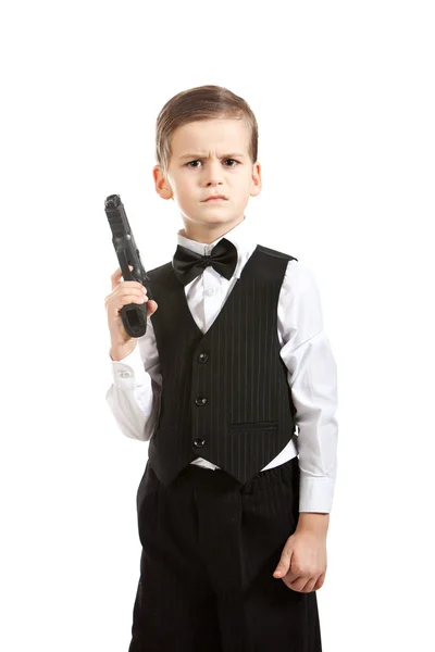 Boy with a weapon — Stock Photo, Image