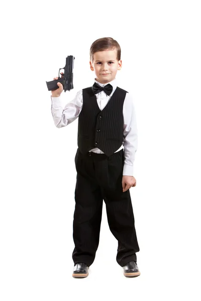 Boy with a weapon — Stock Photo, Image