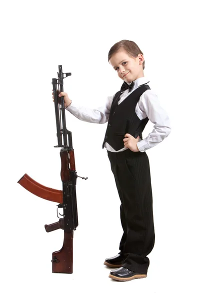 Хлопчик зі зброєю — стокове фото