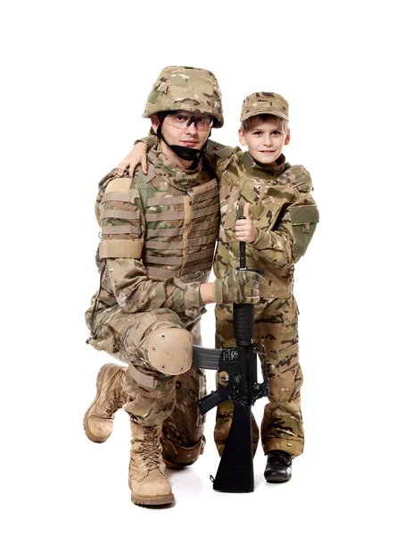 Military Father and Son — Stock Photo, Image