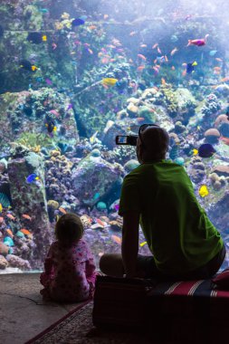 Aquarium in a hotel Atlantis in Dubai clipart