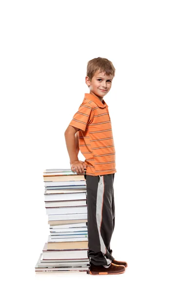 Ragazzo e libri — Foto Stock