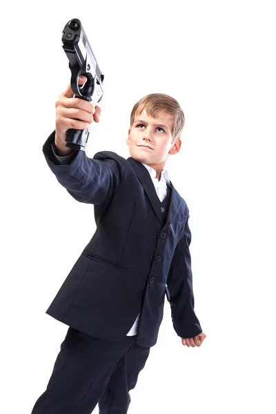 Boy with a weapon — Stock Photo, Image