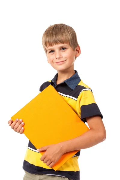 School boy is holding a book Royalty Free Stock Photos
