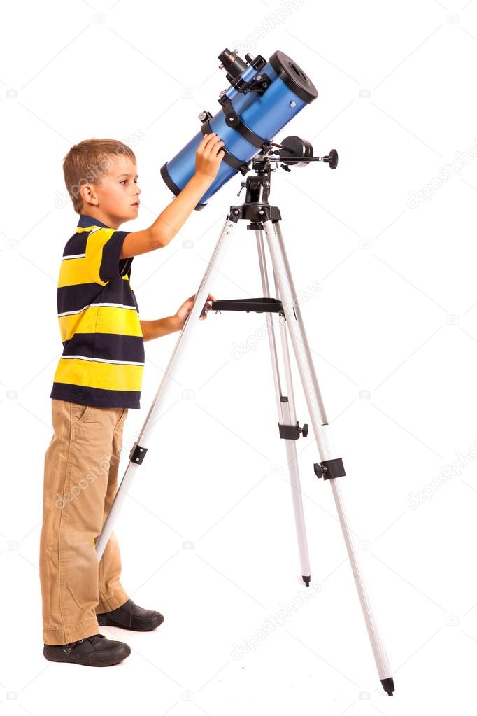 Child Looking Into Telescope