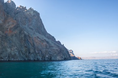 Summer view sahil. Sudak plaj. Karadeniz, Ukrayna