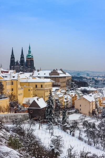 Prague in winter, panorama and cityscape — Stock Photo, Image