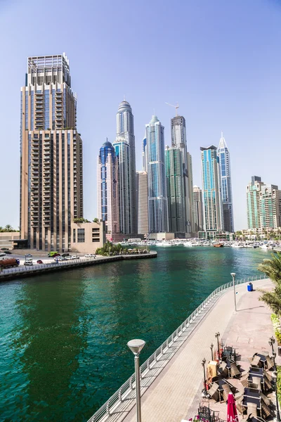 Dubai Marina paisaje urbano, Emiratos Árabes Unidos —  Fotos de Stock