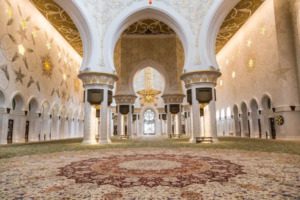 Αμπού Ντάμπι sheikh zayed grand Τζαμί, όμορφο εσωτερικό — Φωτογραφία Αρχείου