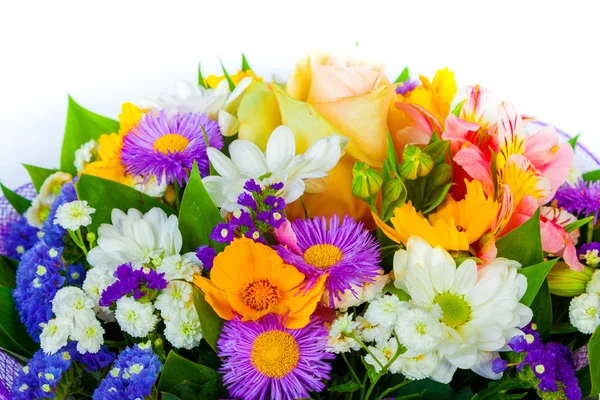 Frühling Blumen Hintergrund auf weißem Hintergrund — Stockfoto