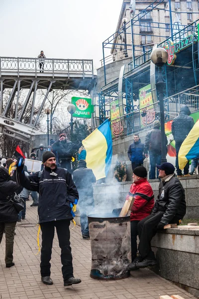 Протест против президента Януковича на Евромайдане в Киеве — стоковое фото