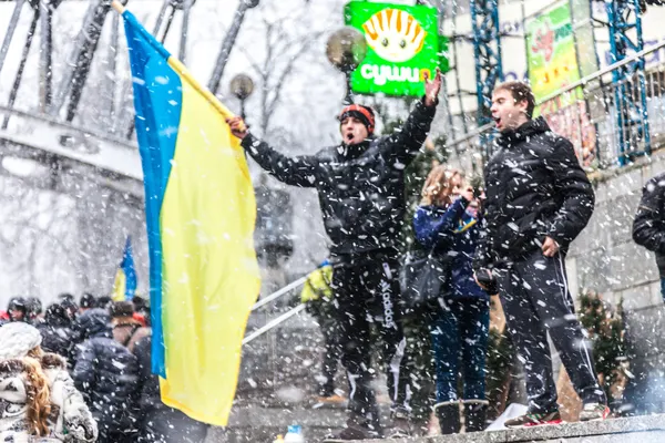 Protesto contra Euromaydan em Kiev contra o presidente Yanukovych — Fotografia de Stock