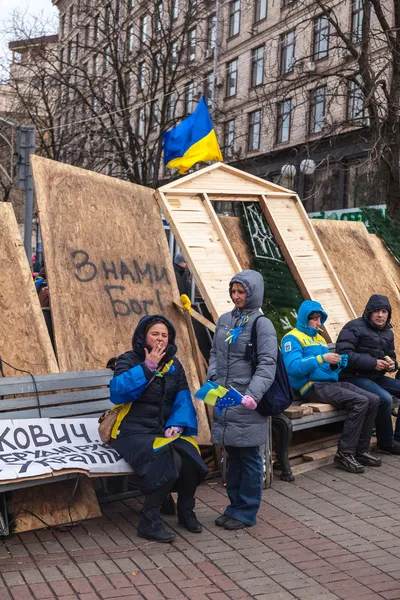 Protesta sobre Euromaydan en Kiev contra el presidente Yanukovich —  Fotos de Stock