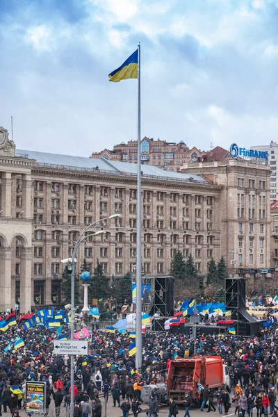 Протест против президента Януковича на Евромайдане в Киеве — стоковое фото