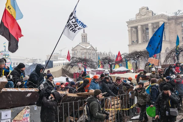 在反对总统亚努科维奇在基辅 euromaydan 抗议 — 图库照片