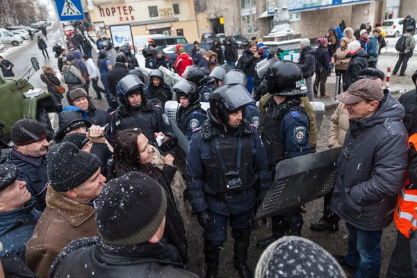 Protesta su Euromaydan a Kiev contro il presidente Yanukovych — Foto Stock